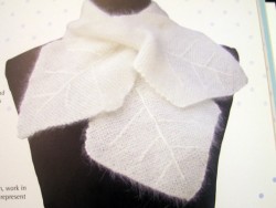 White Angora Leaf Scarf